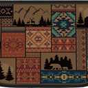 Demissle Fireplace Hearth Rug Fireplace Mats Cabin Southwestern Fireproof Fire Resistant Rug for Wood Stove Floor for Kitchen Indoor Outdoor(Classic,27 x 48 Inch)