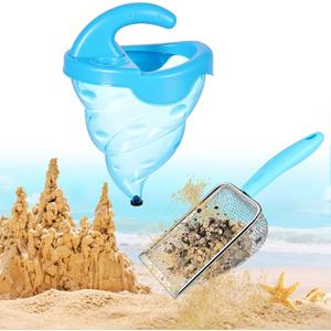 Sand Toy, Sand Water Funnel with No Partition, Silicone Plug & 10 Mesh Sand Sifter, Sensory Outdoor Sand and Water Mixing Toy for Toddlers 3+