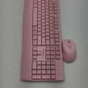 MEETION Wireless Keyboard and Mouse, Full-Sized Cordless Keyboard with Wrist Rest and 3 DPI Adjustable Mouse, 2.4G Wireless, Compatible with PC/Computer/Laptop/Windows/Mac, Pink