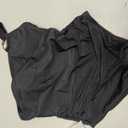 WDIRARA Women's One Shoulder One Piece Solid Monokini Swimsuit Swimwear Black Medium