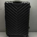 Kenneth Cole REACTION Madison Square Lightweight Hardside Chevron Expandable Spinner Luggage, Black, (28-Inch Checked)