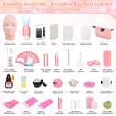 Lash Kits Extensions Kit for Beginners, Eyelash Lash Extension Kit for Beginners with Lash Mannequin Head, Lash Extension Practice Kit Starter Kit with Everything USB Fan, Lash Glue, Shampoo