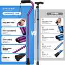 GPTCAMP Walking Cane and Walking Stick for Men Women,Lightweight Folding Canes with Offset Soft Cushioned Handle,Adjustable & Collapsible,Mobility & Leg Surgery Recovery, 17.32"