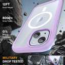 Magnetic for iPhone 15 Case with Built-in Sensitive Screen Protector, Full-Body Dual Front & Back Protective Phone Case [Compatible with MagSafe] Drop Proof 15 Cover 6.1 Inch, Purple