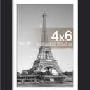 upsimples 4x6 Picture Frame, Display Pictures 3.5x5 with Mat or 4 x 6 Without, Wall Hanging Photo Frames, Black, 1 Pack