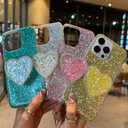 Bling Case for iPhone 13 Pro Max, with Glitter Sparkle Love Ring Stand Holder Kickstand Women Girl Cute Shockproof Protective Phone Case(Green)