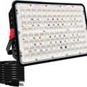 400W LED Flood Lights Outdoor, 3000K Warm White Plug in Flood Light, Super Bright Security Lights Work Light, IP66 Waterproof Floodlight for Basketball Court, Yard, Garden, Playground