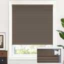 LazBlinds Cordless Cellular Shades, No Tools No Drill Blackout Honeycomb Shades Pleated Blinds for Windows, 30 1/2" W x 64" H, Dark Coffee