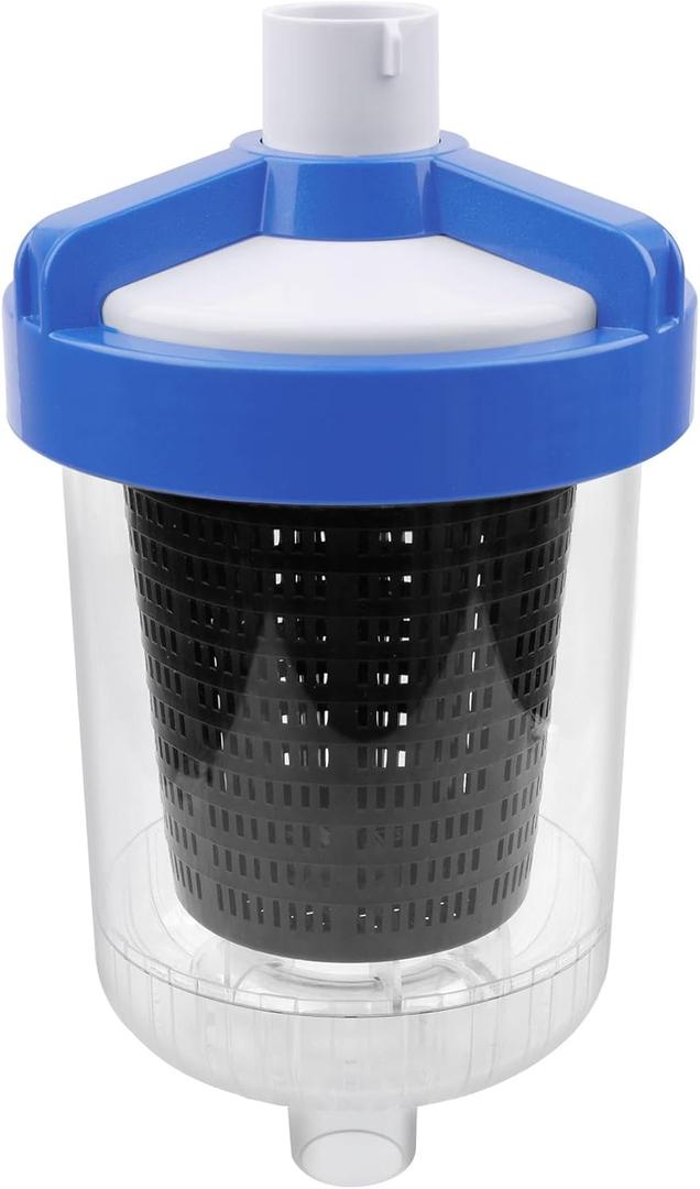 Inline Pool Leaf Canister Compatible with Hayward W560 PoolVac Navigator Standard, Leaf Catcher Filter with Strainer Basket and 5 Skimmer Socks, Black