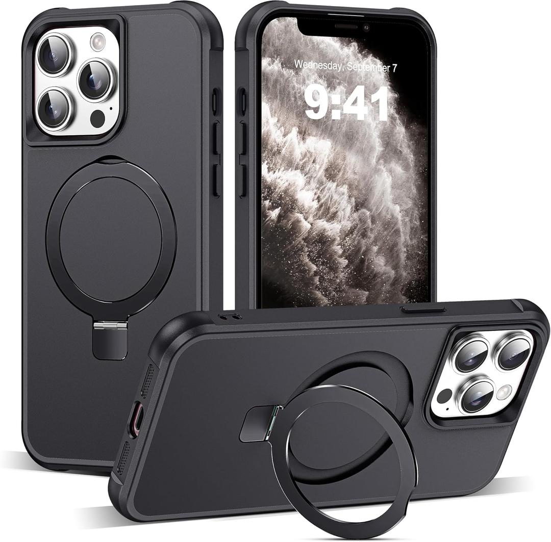 TIANLI Designed for iPhone 11 Case with Magnetic Invisible Ring Stand [Compatible with Mag-Safe] [Military Drop Protection] Shockproof Anti-Slip Scratch Resistant Cover for iPhone 11 6.1 Inch,Black