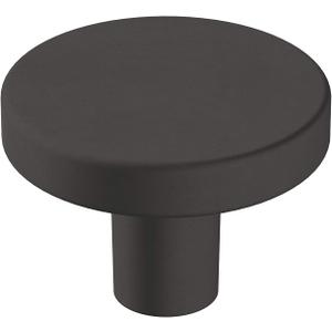 Amerock | Cabinet Knob | Matte Black | 1-3/8 inch (35 mm) Diameter | Versa | 1 Pack | Drawer Knob | Cabinet Hardware
