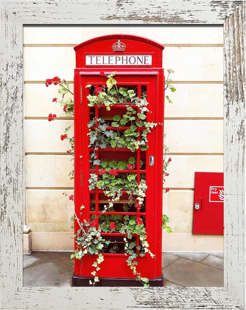 SESEAT 8x10 Picture Frame Rustic Distressed White, Display Pictures for Wall and Tabletop