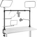 NEEWER Overhead Camera Mount Rig with 2 Ball Heads, Super Clamp/Mobile Phone Holder/Camera Desk Mount, Multi Device Mount, Platform Overhead Tripod, Adjustable Height Width, Max Load 12 kg, NK002