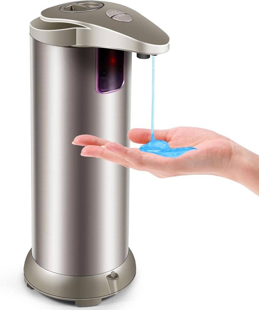 Automatic Soap Dispenser, Touchless Hand Free Soap Dispenser with 3 Adjustable Levels Control, Infrared Motion Sensor & Waterproof Base, Auto Liquid Hand Soap Dispenser for Bathroom, Kitchen, Office