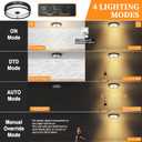Motion Sensor Outdoor Ceiling Light, Flush Mount LED Ceiling Light Fixture, 12" Dusk to Dawn Porch Lights for Outdoor Ceiling, Black Ceiling Lamp for Entryway, Garage, Hallway