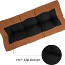 FUNHOME Outdoor Bench Cushion 48 x18 inch with Non-Slip Grips,Water Resistant Porch Swing Cushion,Bench Pillow Pads,Tufted Cushions for Patio Garden Furniture,48" Seat Cushions(Caramel Orange)