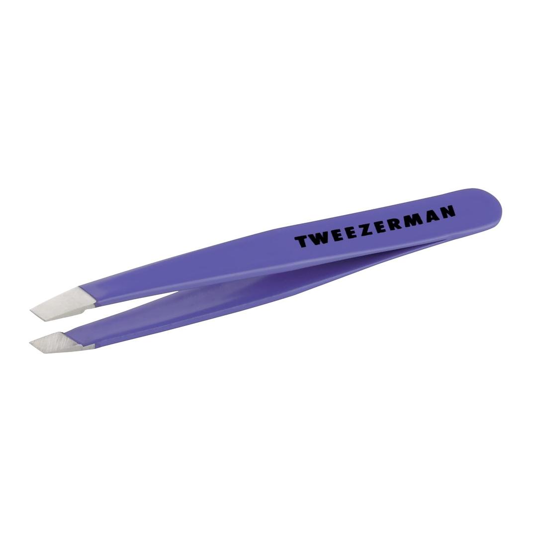 Tweezerman Mini Slant Travel Tweezers for Eyebrows, Travel Tweezers for Eyebrows, Facial Hair (Blooming Lilac)