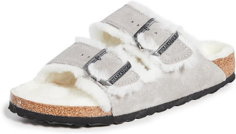 Birkenstock Arizona Shearling Stone Coin,Size 40