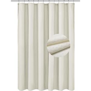 Barossa Design Soft Microfiber Fabric Shower Liner or Curtain, Hotel Quality, Machine Washable, Water Repellent, Cream, 70 x 72 inches