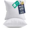 Utopia Bedding 16x16 Pillow Inserts, Set of 2, White – Indoor Decorative Throw Pillows for Bed, Sofa & Couch – Soft, Supportive & Fluffy Cushion Inserts