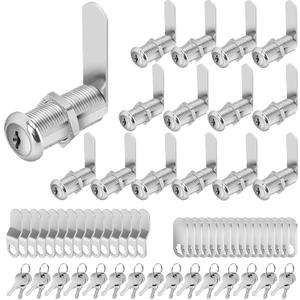 Cabinet Lock Set, 1-1/2" Long Keyed Alike Cam Locks, 15 Pack, Zinc Alloy, for RV Storage, Tool Box, Cabinets & Thick Drawers