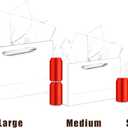 qiqee 10PCS Nordic Blue Gift Bags with Ribbon Handles Mulit Assorted Sizes Gift Wide Bags (2pcs Large 13", 4pcs Medium 9.6", 4pcs Small 6.3"22pcs Tissue Paper)