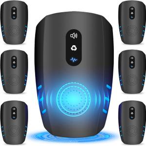 2025 Upgraded Ultrasonic Pest Repellent Indoor Insect Repeller, Pest Control, Repellent Roach, Mouse, Mosquito, Mice, Spider, Bugs, Ant, Rodent Repellent Ultrasonic Plug in,Black 6pack