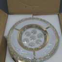 AFQEJG 11.8" Gold Modern Crystal Chandeliers for Dining Room LED Dimmable Light Fixtures Flush Mount Light Living Room Bedrooms