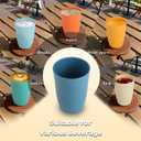 2 x SINOGE Premium Wheat Straw Cups Unbreakable Drinking Glasses | Set of 6 | Alternative to Plastic Cups Reusable Water Glasses Dishwasher and Microwave Safe Drinking Cups 12 oz - MultiColor