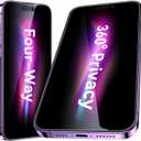 Esanik [2-Pack] for iPhone 14 Pro Max 360 Privacy Screen Protector - 4-Way Anti-Spy Tempered Glass,Shatterproof, Anti-Peep, Scratch Resistant, Easy Installation Frame Included
