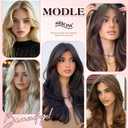 Real Human Hair Topper for Women, Clip in Short 8Inch Dark Brown Hair Topper with Real Scalp, Small Lightweight Secure Hold Topper for Thinning Hair/Receding Hairline, Seamless Blend Daily Wear