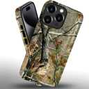 Case for iPhone 16 Pro Max, Hybrid 2-Layer Case, Shockproof Military-Grade Protection Durable Anti-Scratch Phone Case for Woman Man Boy Girl, Real Jungle Camo
