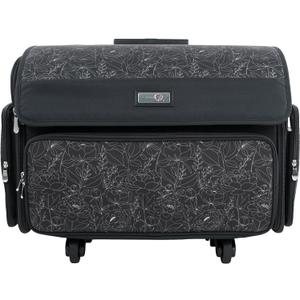 Everything Mary 4 Wheels Collapsible Deluxe Sewing Machine Storage Case - Rolling Trolley Carrying Bag for Brother, Singer