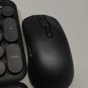 Wireless Keyboard and Mouse Backlit - Typewriter Keyboard with Magnetic Wrist Rest, Retro Round Keycaps, Light Up Letters, 2.4GHz Cordless Combo for Mac, Windows, PC, Laptop, Trueque [Upgraded] (Black)