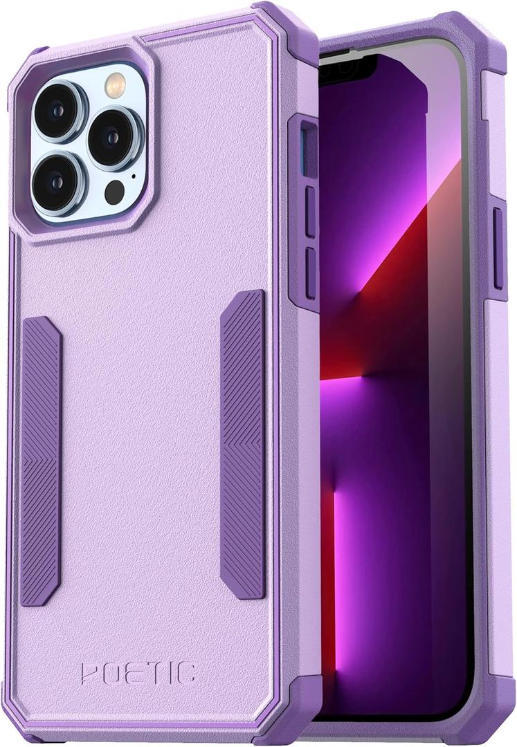 Poetic Neon Series Case Designed for iPhone 13 Pro Max, Dual Layer Heavy Duty Tough Rugged Lightweight Slim Shockproof Protective Case 2021 New Cover for iPhone 13 Pro Max 6.7 Inch, Purple