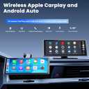 9.26" Wireless Portable Car Play Screen for CarPlay & Android Auto, OTA Updates, Backup Camera, Mirror Link, 5.0 Bluetooth, Voice Control, GPS Navigation, FM (Gray)