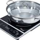 Rosewill Induction Cooker 1800 Watt, Induction Cooktop, Electric Burner with Stainless Steel Pot 10" 3.5 QT 18-8, RHAI-13001