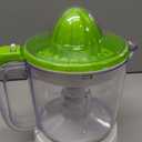 Proctor Silex Electric Citrus Juicer Machine, Large 34 oz. Pitcher, Pressure Activated, 2 Reamers for Big and Small Fruit, Pulp Control, for Orange, Lemon, Grapefruit Juice, White & Green (66340)