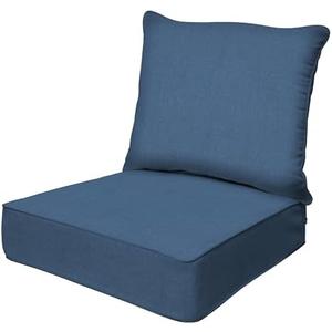Honeycomb Outdoor Deep Seat, 24 x 23, Textured Solid Pacific Blue Chair Cushion for Patio Furniture