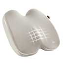 Skechers Seat Cushion, Ergonomic Memory Foam Cushion for Long Sitting Hours on Office & Home Chair, Car Seat Cushion for Sciatica, Coccyx Cushion,Beige