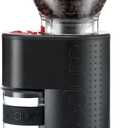 Bodum Bistro Electric Conical Burr Coffee Grinder, Preset Timer, 12 Grind Settings, Black (7.75 oz)