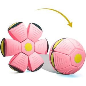 Doggy Disc Ball for Medium Large Dogs, Portable Interactive Flying Saucer Ball Stomp UFO Magic Balls, Decompression Pop Up Dog Toys Balls for Outdoor Sports Gifts (New Red)