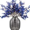 JAKY-Global Real Babys Breath Artificial Flowers Dark Blue 6 Bundle Vase Filler European Fake Silk Plants Decor Dresser Wedding Party Decoration Bouquets DIY Home Garden