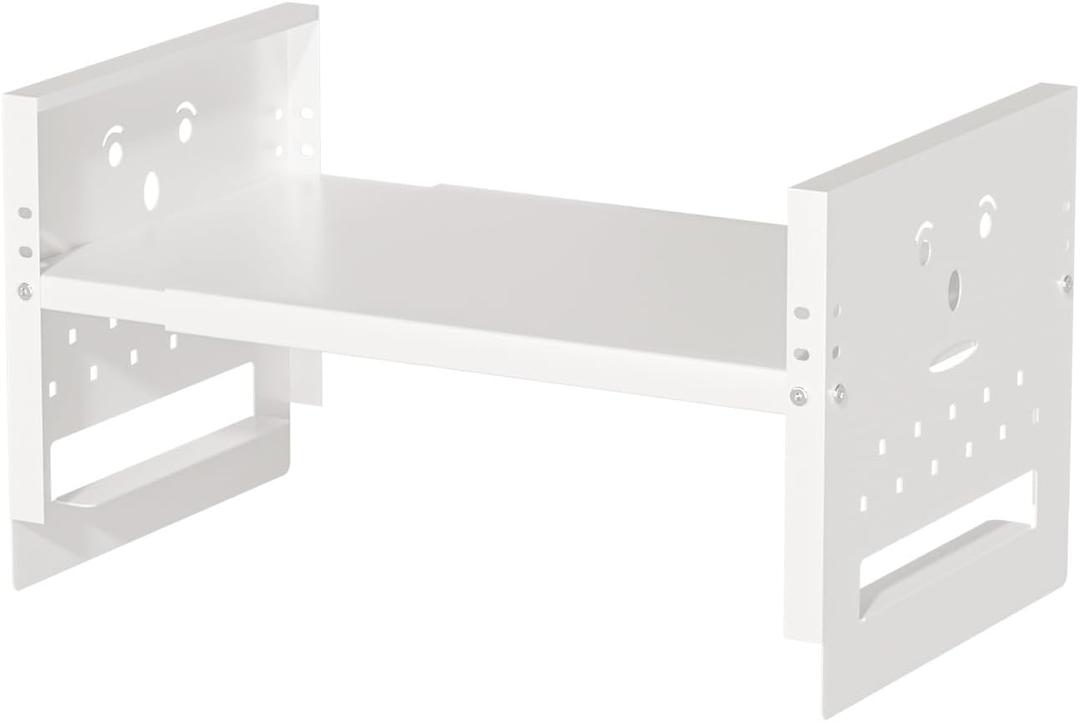 Ipotive Adjustable Top Storage Shelf for Refrigerator or Washer, Dryer Countertop, Expandable Storage Shelves for Kitchen, Laundry Room and Dorm Room (White)