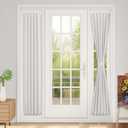 Vatge Self-Adhesive Sidelight Curtains for Glass Doors - No Drill 12x72 Removable Window Coverings, Light Filtering Panel, 1 Panel, 12"W x 72"L (Pack of 1), Greyish White