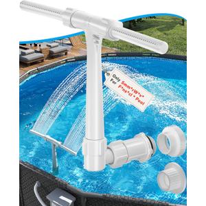 Pool Fountain - Dual Spray Water Fountains Only for Summerwave & for Funsicle Pool, 2-in-1 Adjustable Waterfall Pool Sprinkler Fountain for Cooling Relaxation, Swimming Pool SPA Accessories, Gray