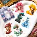 180 PCS Gothic Scrapbook Stickers Pack, Vintage Aesthetic Designs for Scrapbooking, Waterproof Journaling Supplies with Storage Organizer (Moon Goddess)