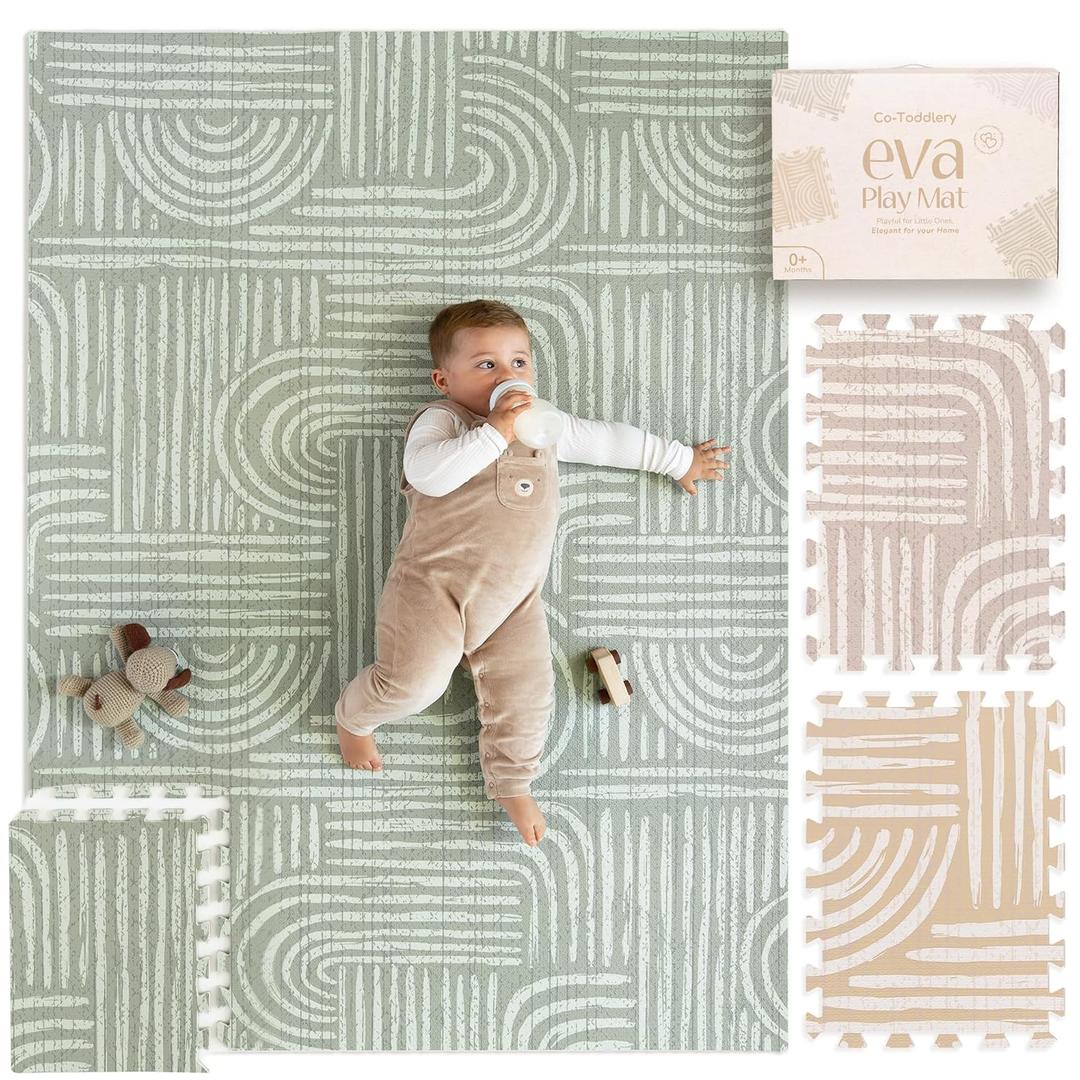 Baby Play Mat  Premium Foam Playmat for Babies & Toddlers, 67" x 48", Neutral Modern Look, Easy-Clean & Non-Toxic, Ideal for Tummy Time, Decor-Friendly Baby Floor Play Mat for Any Room  Co-Toddlery