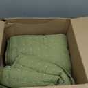 Green Twin Size Quilt Bedding Sets with Pillow Sham, Dark Sage Olive Lightweight Soft Bedspread Coverlet, Quilted Blanket Thin Comforter Bed Cover, All Season Summer Spring, 2 Pieces, 68x90 inches