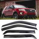 Window Visors Rain Guards Shield Fits 2011-2019 F-ord Explorer Tape-On Wind Deflectors Vent Shades Black 4Pcs Vent Shades for car Windows